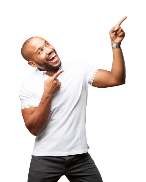 Hombre de negocios negro con expresión feliz — Foto de Stock