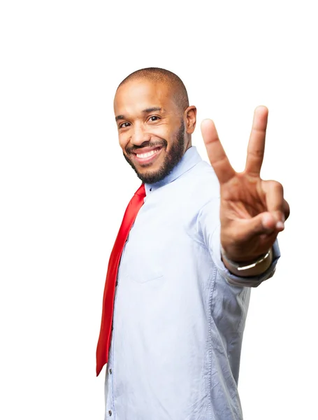 Black businessman with happy expression — Stock Photo, Image