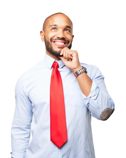 幸せな表情で黒人実業家 — ストック写真