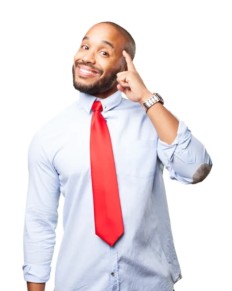 Black businessman with happy expression — Stock Photo, Image