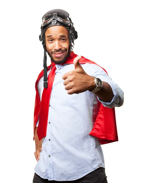 Homem de negócios negro com expressão feliz — Fotografia de Stock