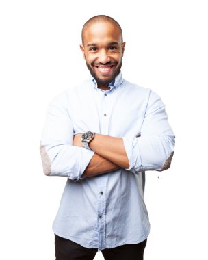 mutlu ifade ile siyah iş adamı