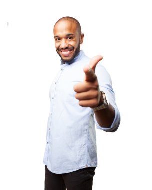 mutlu ifade ile siyah iş adamı