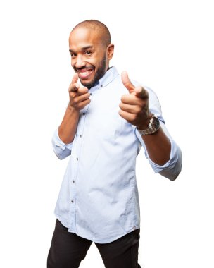 mutlu ifade ile siyah iş adamı