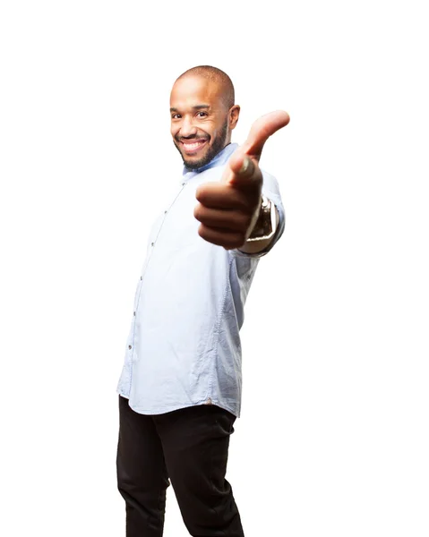 Hombre de negocios negro con expresión feliz —  Fotos de Stock