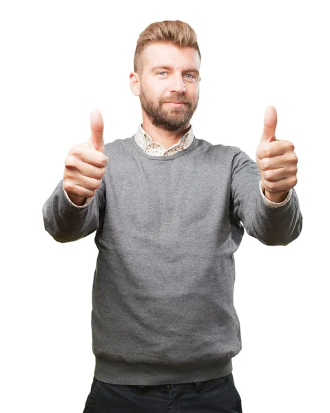 Blond man with happy expression — Stock Photo, Image