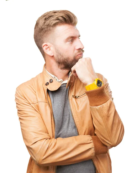 Blond man with angry expression — Stock Photo, Image