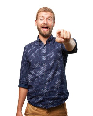 sürpriz ifade ile sarışın iş adamı