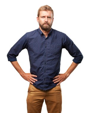 endişeli ifade ile deli iş adamı