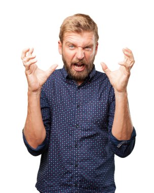 endişeli ifade ile deli iş adamı