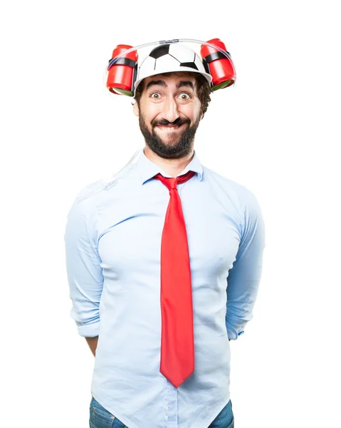 Crazy businessman with worried expression — Stock Photo, Image