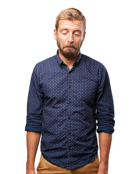 üzgün ifade ile sarışın iş adamı