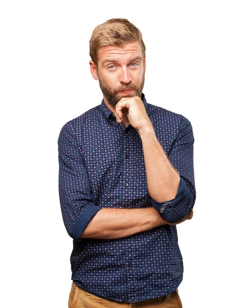 kızgın ifade ile sarışın iş adamı