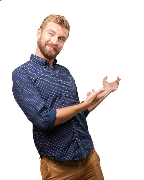 mutlu ifade ile sarışın iş adamı