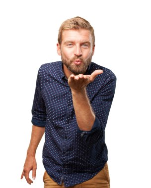 mutlu ifade ile sarışın iş adamı