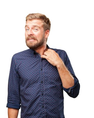 endişeli ifade ile deli iş adamı