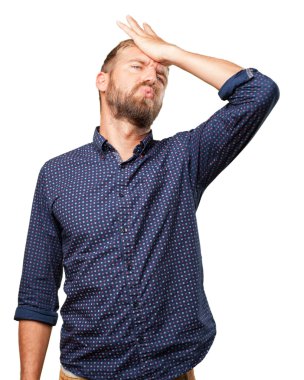 üzgün ifade ile sarışın iş adamı