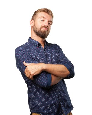 kızgın ifade ile sarışın iş adamı