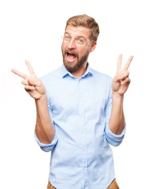 mutlu ifade ile sarışın iş adamı