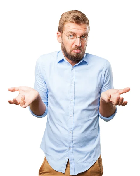 Crazy businessman with worried expression — Stock Photo, Image