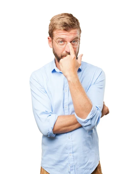 Blond businessman with happy expression — Stock Photo, Image