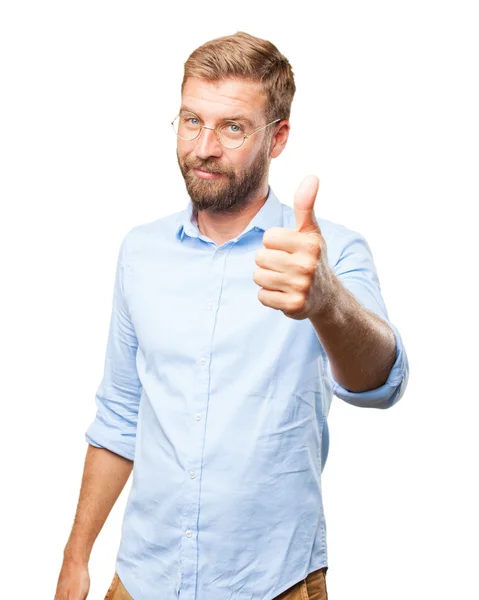 Blond businessman with happy expression — Stock Photo, Image