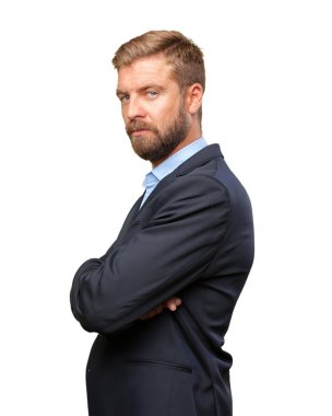 mutlu ifade ile sarışın iş adamı