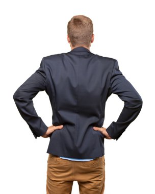 Arkadan sarışın iş adamı