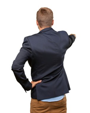 kızgın ifade ile sarışın iş adamı