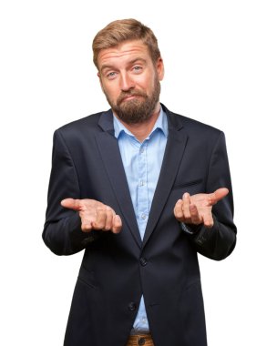 endişeli ifade ile deli iş adamı