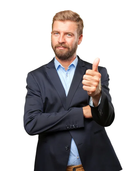 Blond businessman with happy expression — Stock Photo, Image