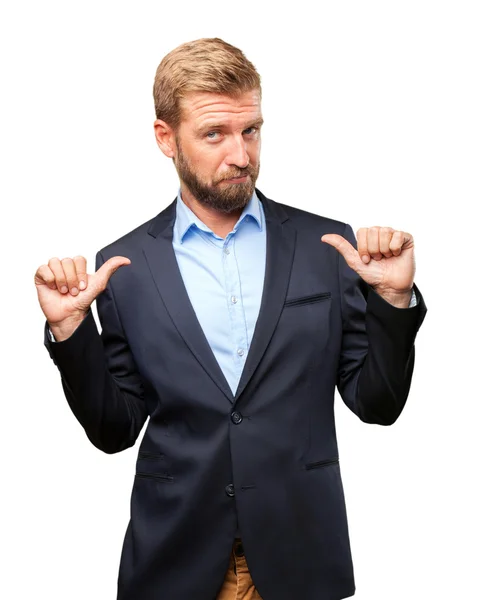 Blond businessman with happy expression — Stock Photo, Image