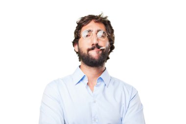 deli adam ifade ile sigara içiyor