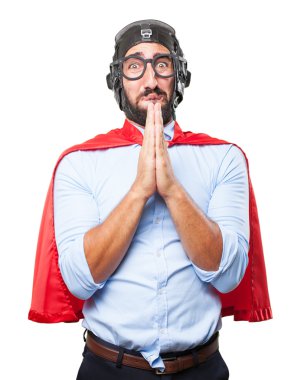 endişeli ifade ile deli kahraman