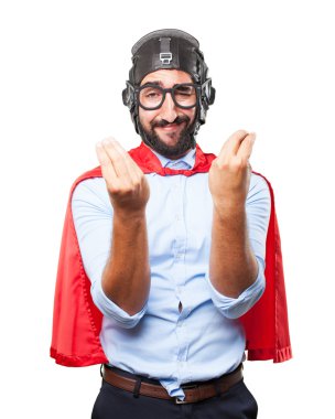 mutlu ifade ile deli kahraman