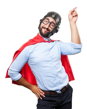 mutlu ifade ile deli kahraman