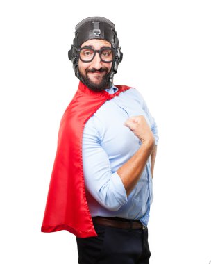 mutlu ifade ile deli kahraman