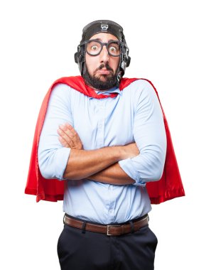 endişeli ifade ile deli kahraman