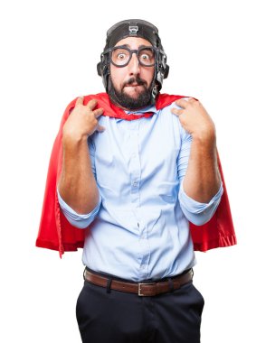 endişeli ifade ile deli kahraman