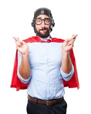 endişeli ifade ile deli kahraman