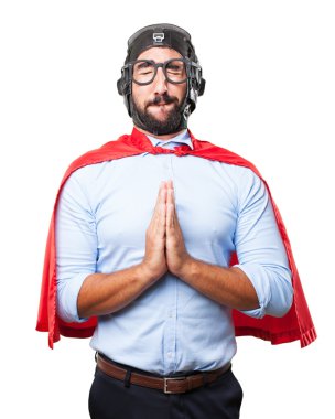 endişeli ifade ile deli kahraman