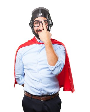 komik ifade ile deli kahraman