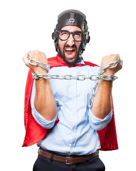 Héroe loco con cadenas —  Fotos de Stock