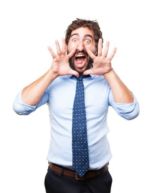 kızgın ifade ile deli iş adamı