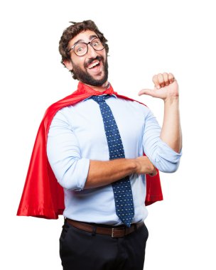 mutlu ifade ile deli kahraman