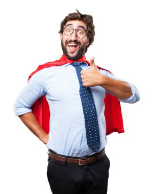 mutlu ifade ile deli kahraman