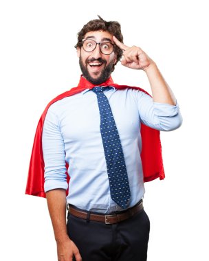 mutlu ifade ile deli kahraman