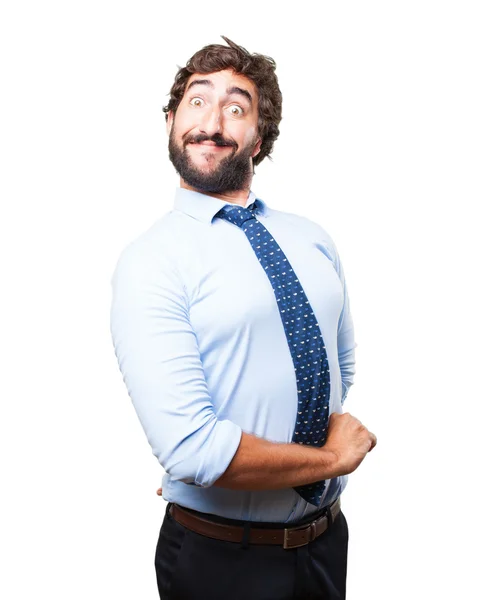 Crazy hero with happy expression — Stock Photo, Image