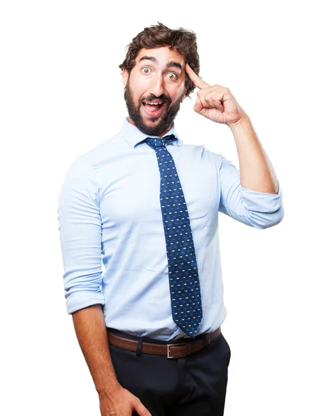 Louco homem com expressão feliz — Fotografia de Stock