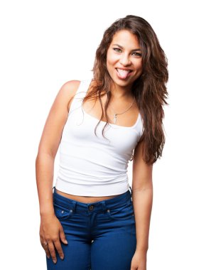 mutlu ifade ile genç zenci kız